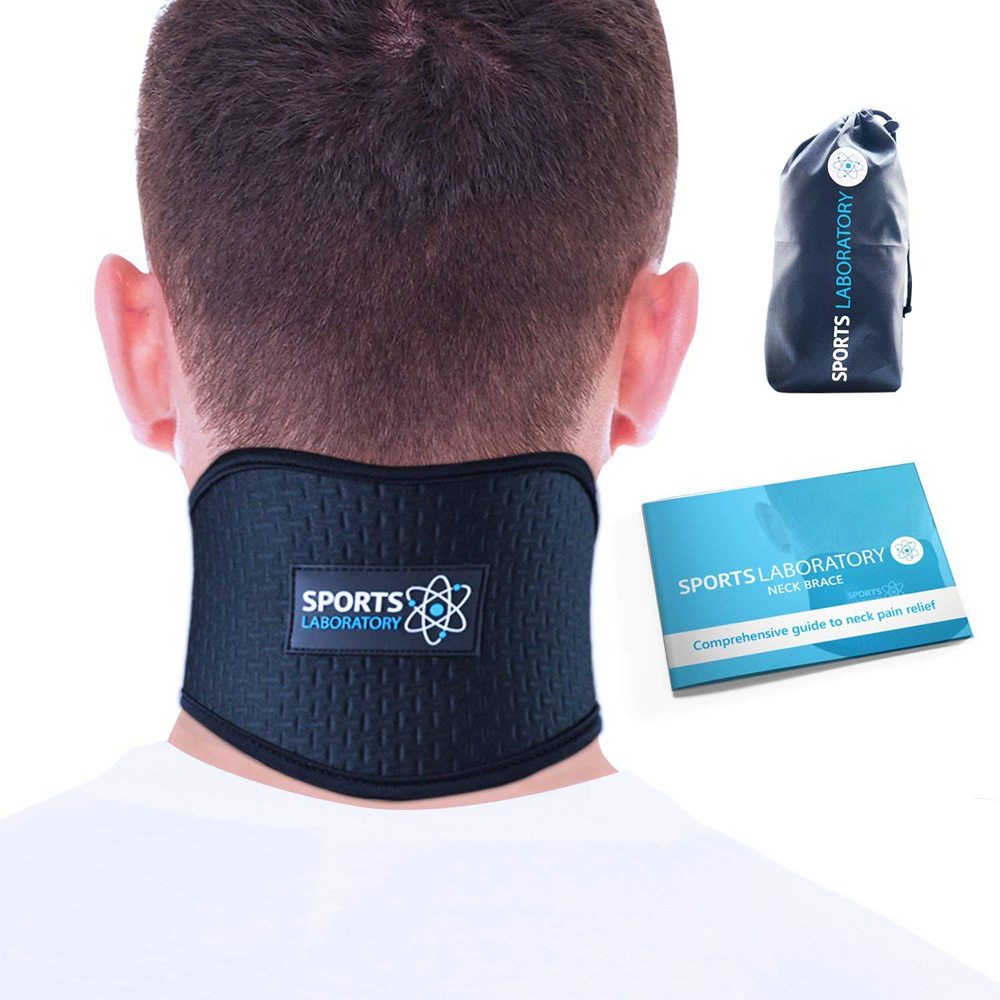 Sports Laboratory Neck Support Brace PRO+ for Neck Pain with Integrated Hot  & Cold Therapy Pack, Adjustable Cervical Collar